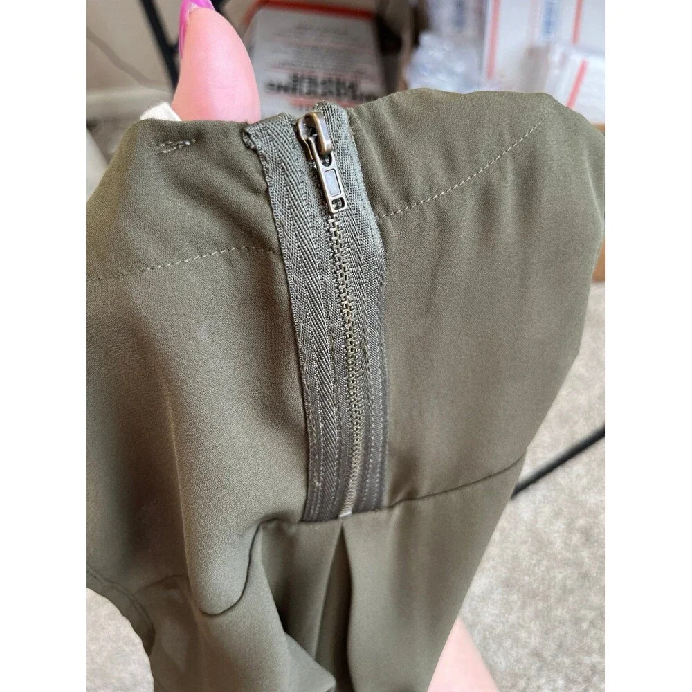 Pink Rose Sleeveless Women’s Blouse Tank Top Army Green Size Small #505 - Picture 11 of 12